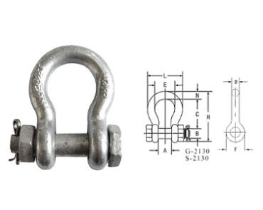 Shackle-G2130 GRILLO DI ANCORAGGIO TIPO BULLONE USA