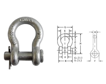 Shackle-G213 GRILLO DI ANCORAGGIO CON PERNO TONDO USA