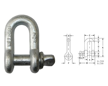 Shackle-G210 GRILLO A CATENA CON PERNO A VITE USA